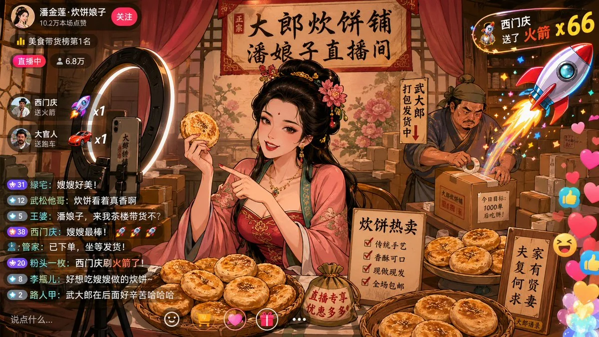 Jinlian Live Streaming Sells Steamed Pancakes, a Strange Scene