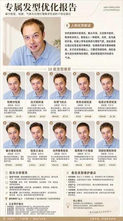 人像照片的专业发型分析
