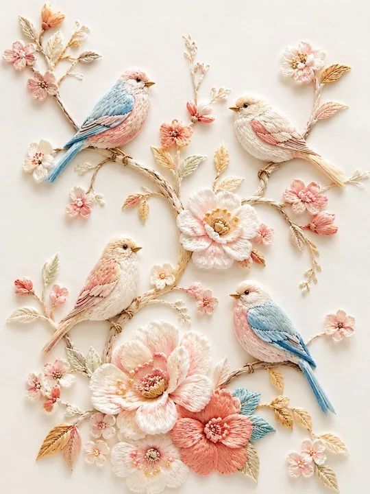 Gentle, fresh, high-end embroidery design