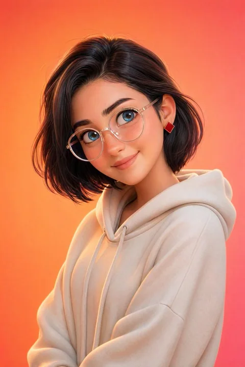 ピクススタイルの3Dの甘い青年の肖像画