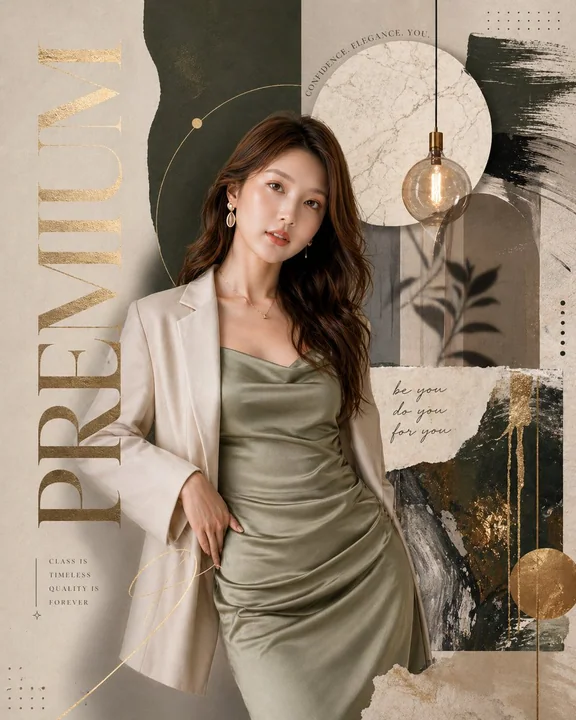 Collage d'affiches de magazine de mode luxueux