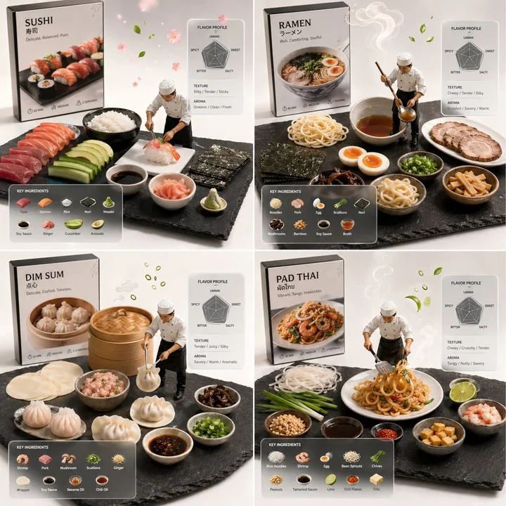 Réalité augmentée : déconstruction des plats culinaires asiatiques classiques