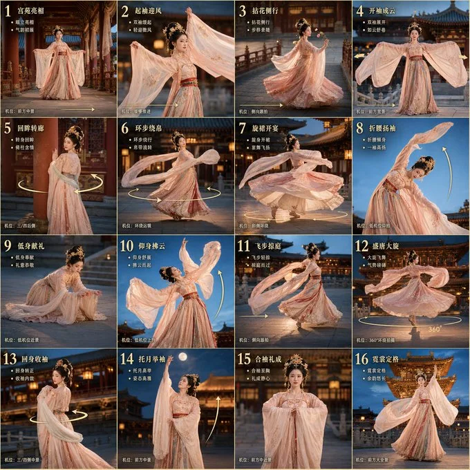 Han-Tang Court Dance 16-Panel Storyboard