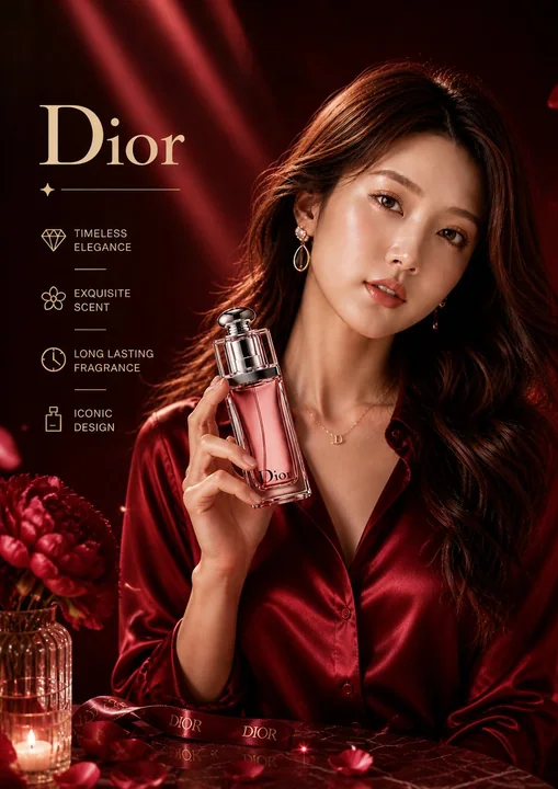 Publicité ultra-luxueuse de parfum Dior