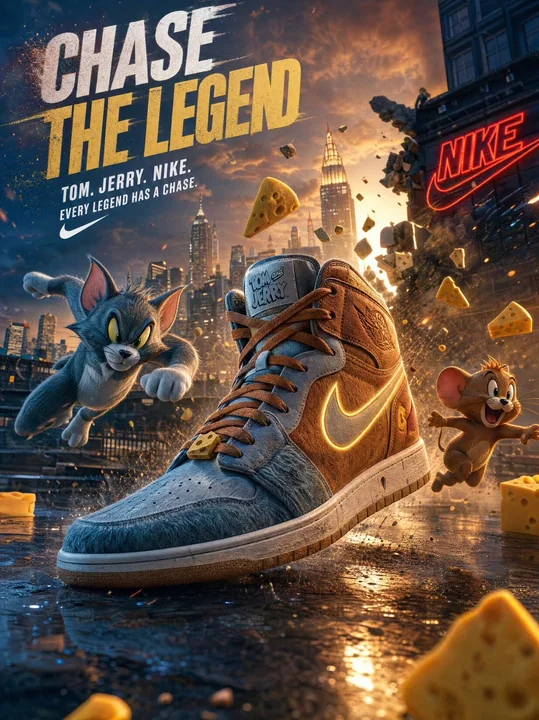 Tom and Jerry Nike Sneakers Poster
