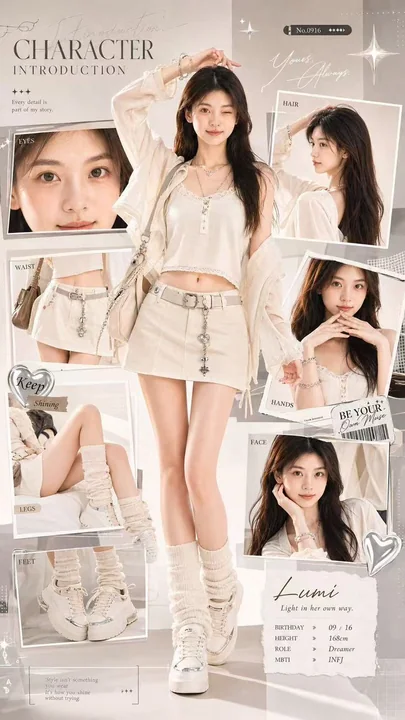 Poster Introducing a Young Female Fashion Character