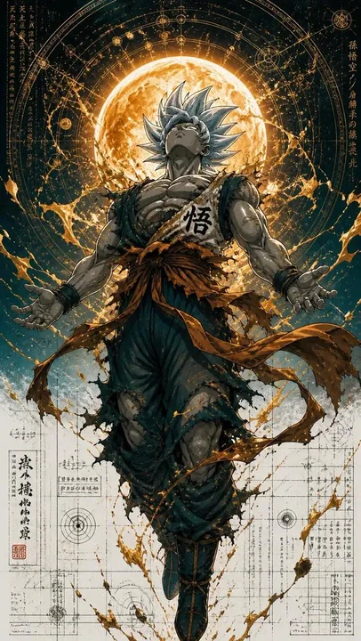 Illustration détaillée du combattant sauvage悟饭
