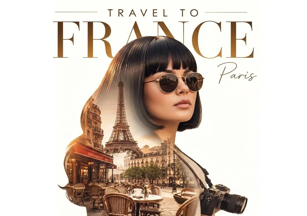 Double Exposure Wind France Travel Premium Poster