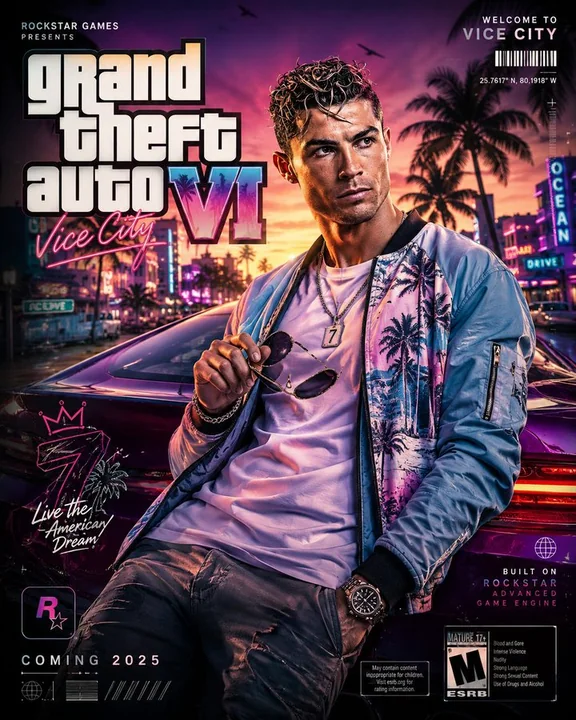 GTA VI スタイル 8K 人物ポスター作成