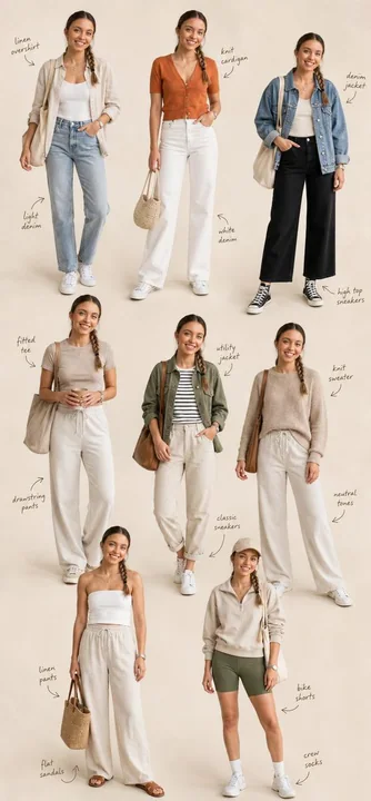 8 Creative Collage Outfits for Full-Body Casual Wear