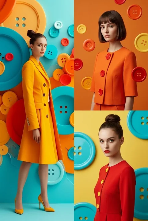 Surreal Button-Themed Fashion Photography