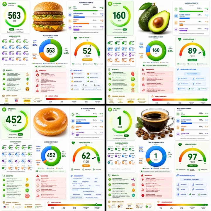 Modern Style Poster of Food Nutritional Components