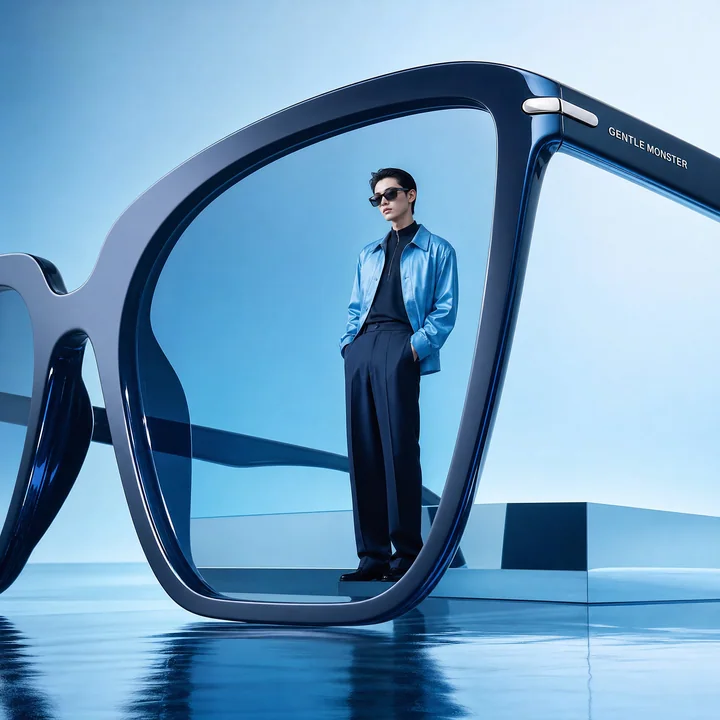 Surreal futuristic eyewear fashion commercial blockbuster