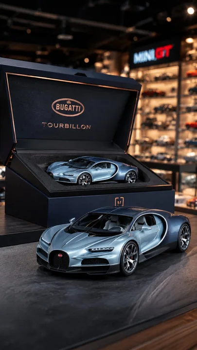Photographie de jouets de voitures miniatures en alliage de luxe et magnifique coffret cadeau