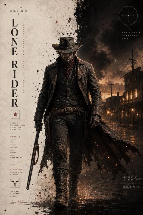 Dark Western Outlaw Advanced Movie Poster