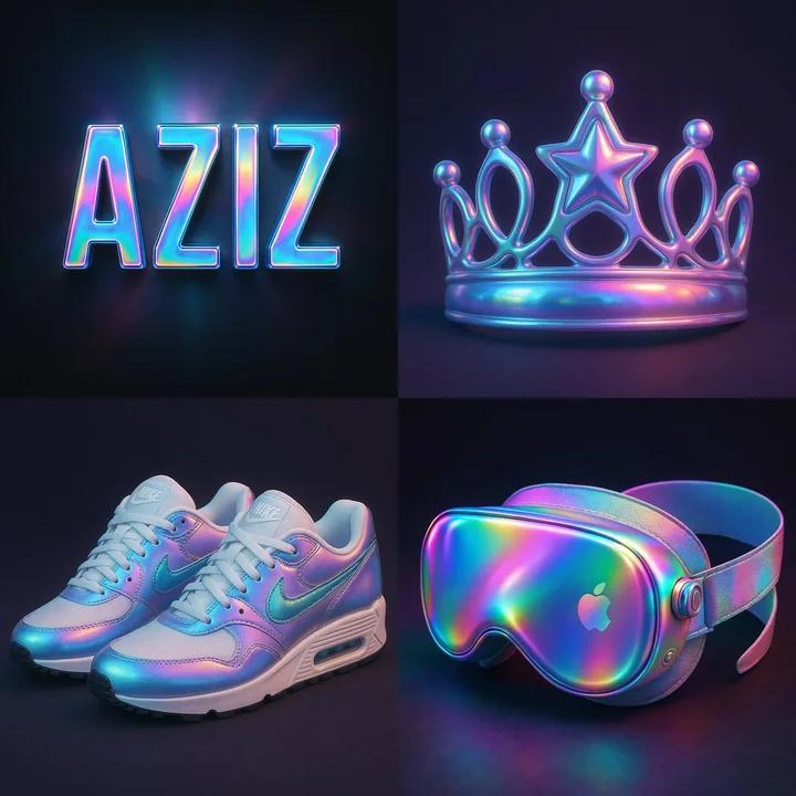 Holographic overlay effect with rainbow gradient