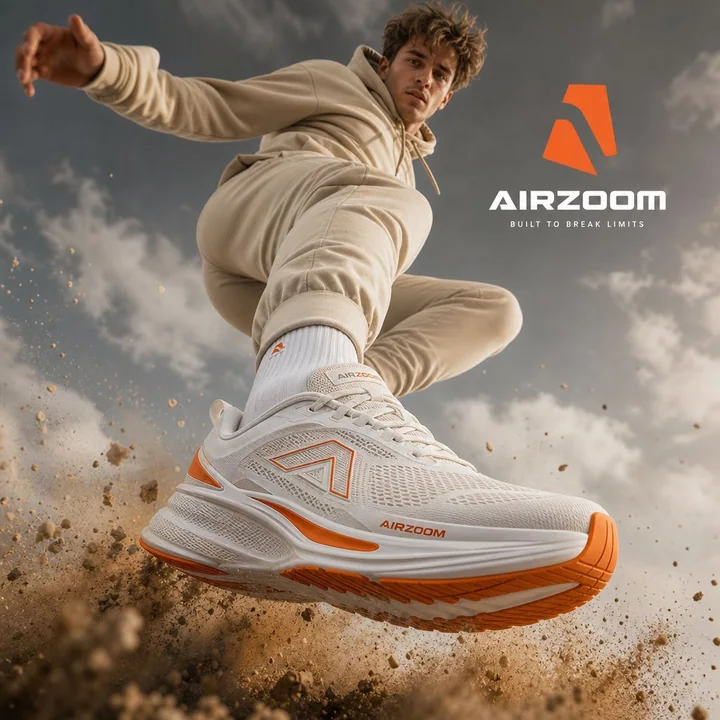 Affiche visuelle grand format d'une marque de sport dynamique