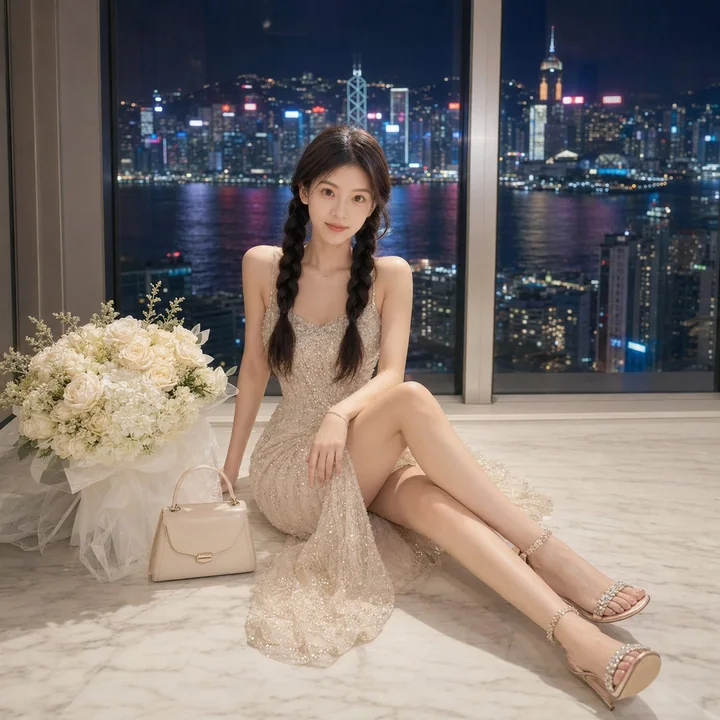 Luxury indoor urban night portrait photography