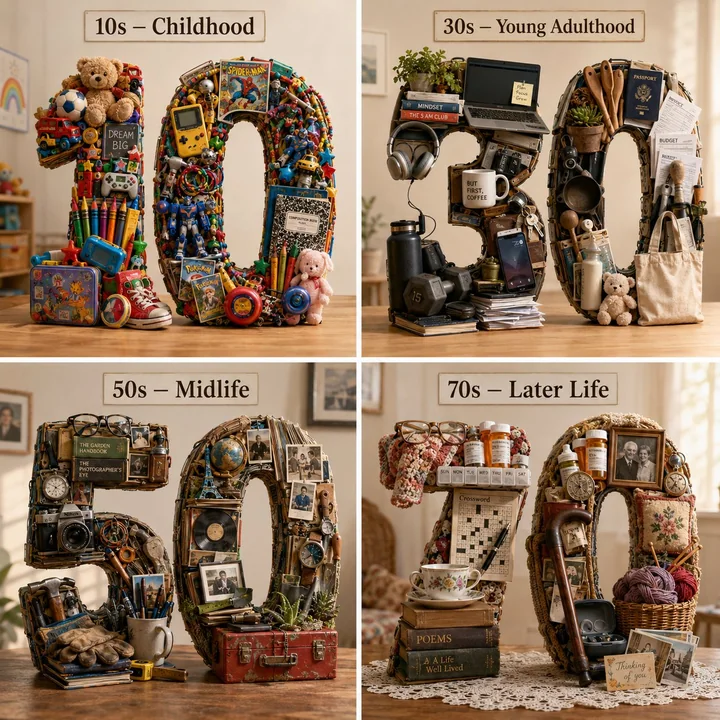 Three-dimensional digital visual composition of life stages