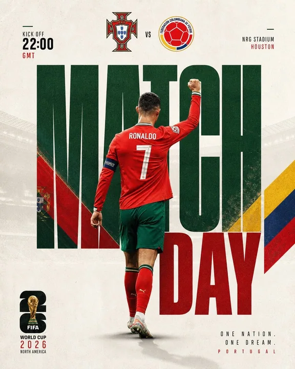 Ultra-realistic Cristiano Ronaldo Portugal matchday poster
