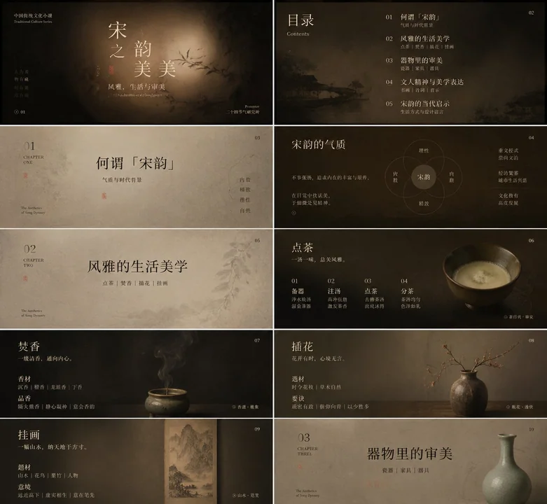 Guide visuel de l’esthétique de la culture traditionnelle chinoise en style Song minimaliste