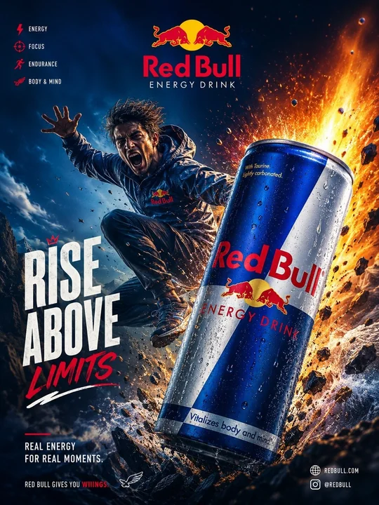 Suggestions de conception de posters luxueux pour Red Bull