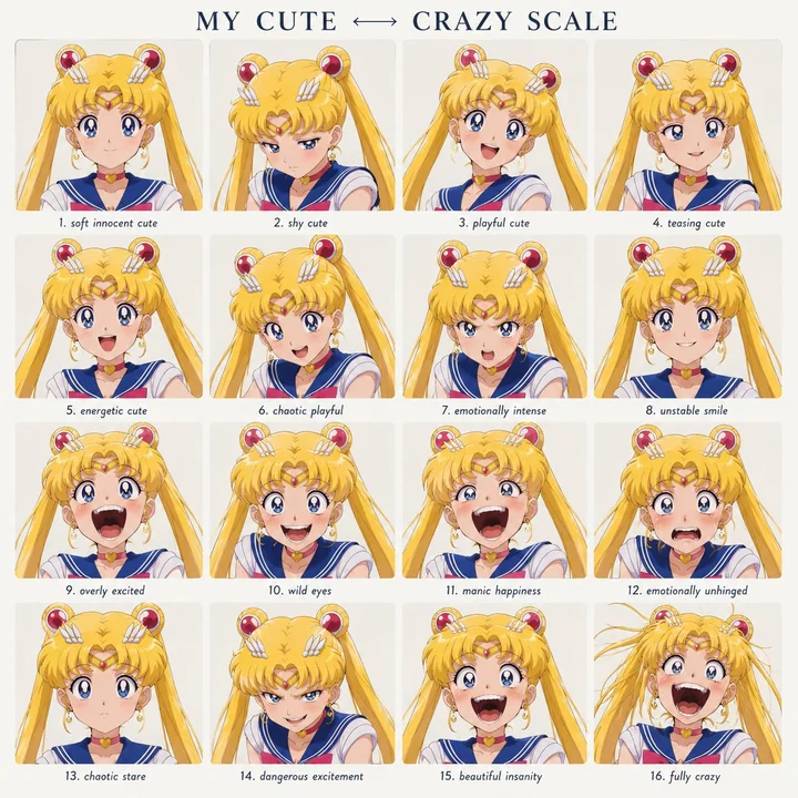 Image d’expression mignonne et folle de magical girl