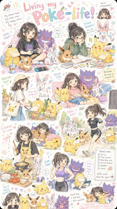 ポケモン混沌日常の手描きスケッチページ