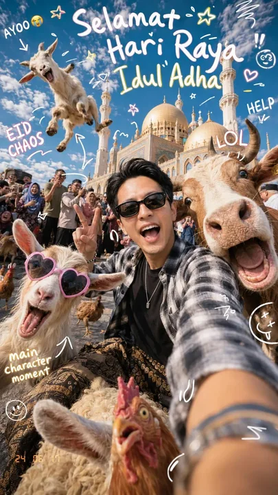 夢幻モスク・古ルバーン祭・かわいい動物が乱入するセルフィー