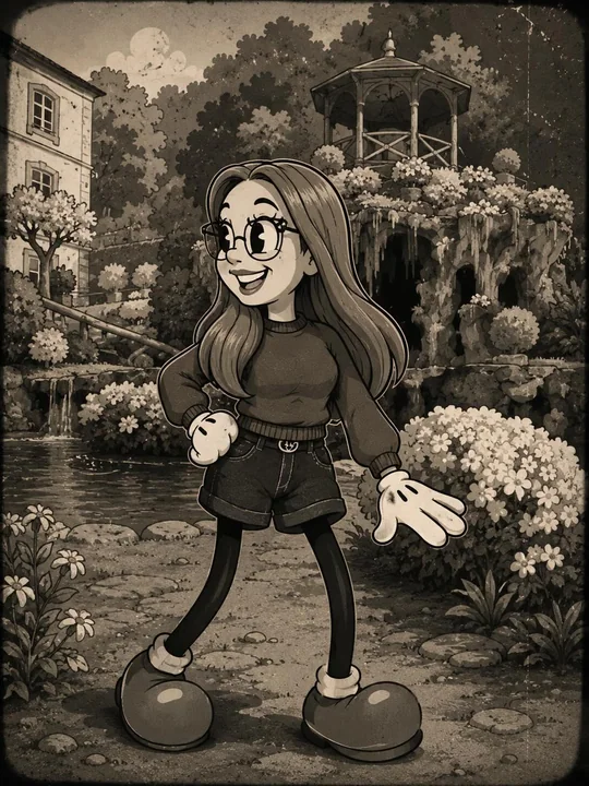 1930s rubber hose style vintage cartoon conversion