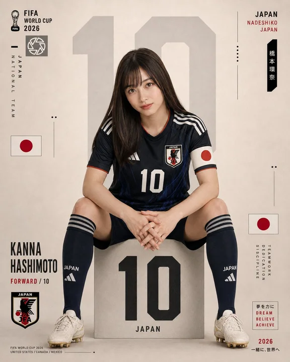 2026 World Cup Japan National Team Player Sports Photography Poster