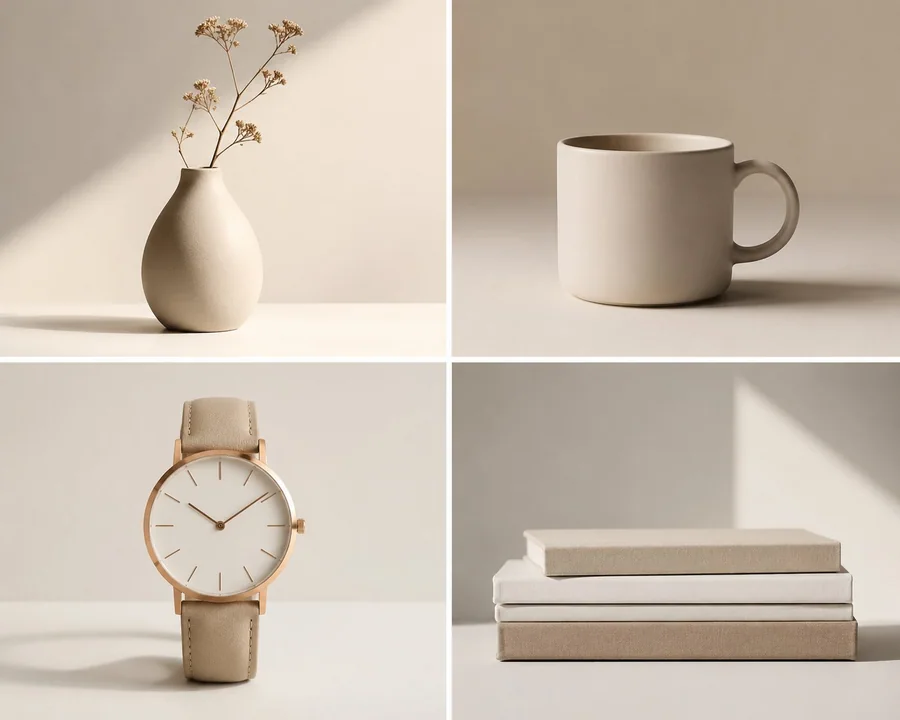 Prompts d’objets minimalistes, esthétique sobre et élégante