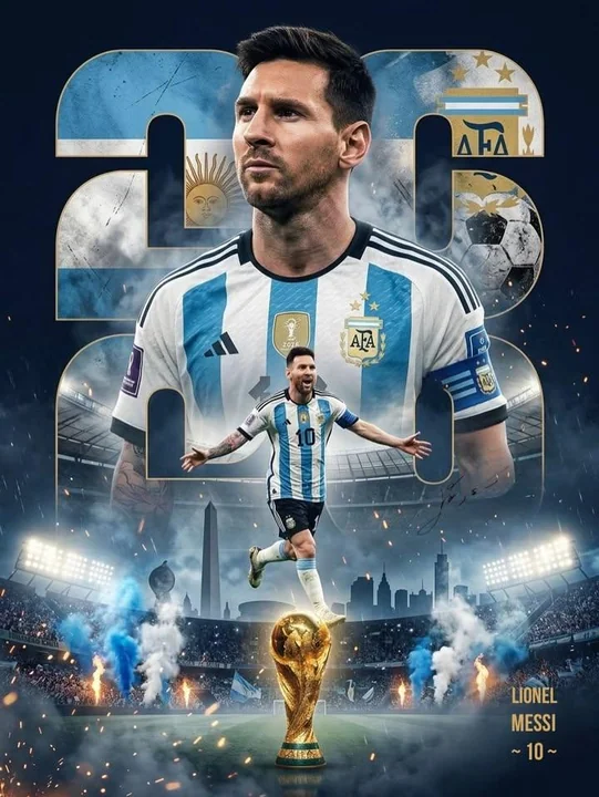 アルゼンチン代表サッカーチームのデジタルプロモーションポスター