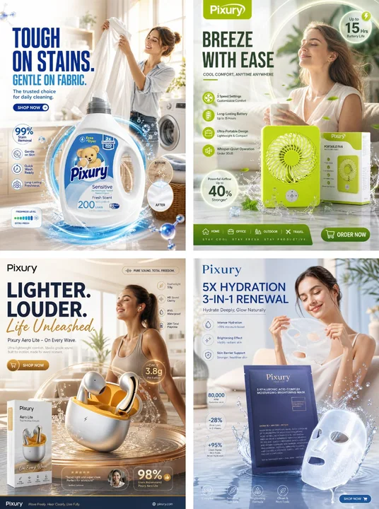 Affiche marketing de photographie commerciale pour articles ménagers haut de gamme