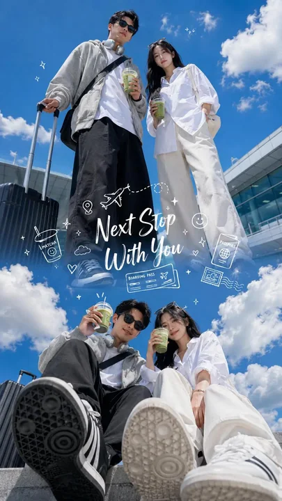 韓国風夏のファッションストリートスナップコラージュポスター