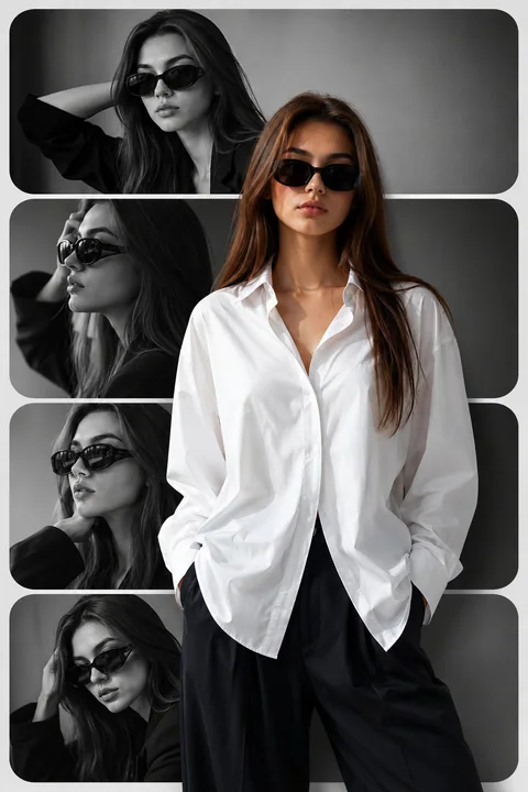 Modern fashion editorial collage poster design