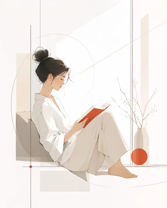 Modern minimalist magazine-style premium white-space illustration prompts