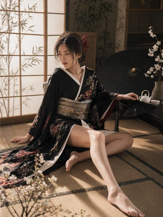 Shooting photo haut de gamme de style japonais d’une héritière de la pègre