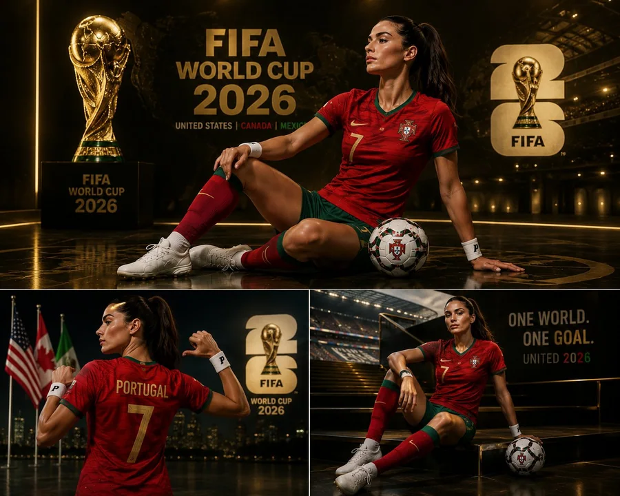 2026世界杯葡萄牙女球迷运动海报