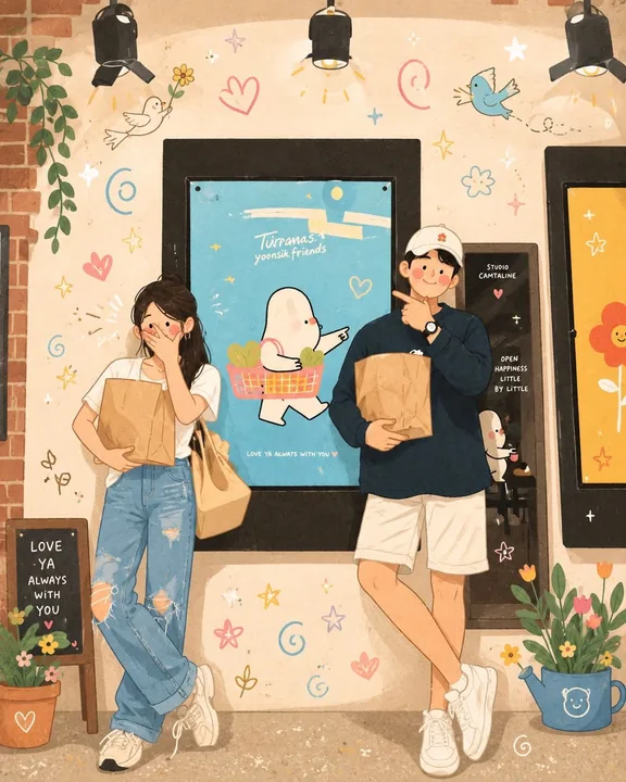 奇幻民俗扁平涂鸦插画风格