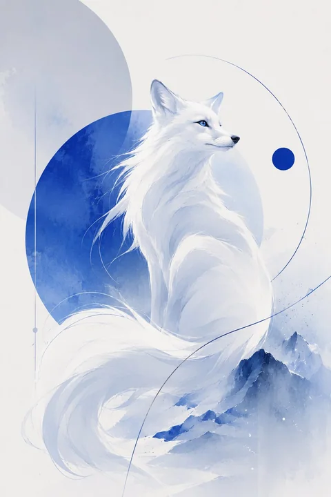 极简现代编辑风格冷色调插画