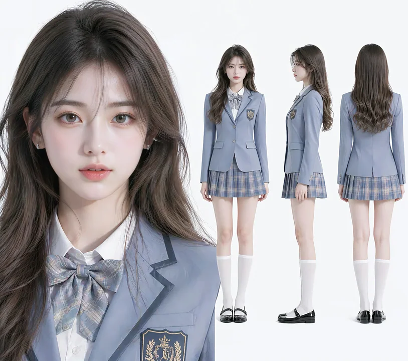 清冷学姐学院风制服三视图