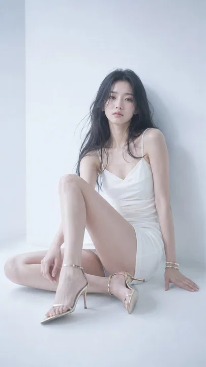极简影棚冷淡风亚裔女性时装人像