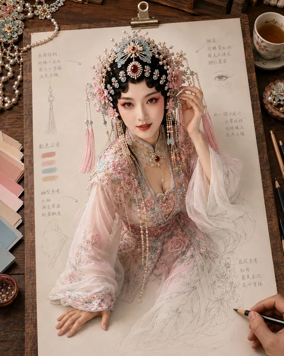 纸上成真戏韵妆造设定稿实景视觉