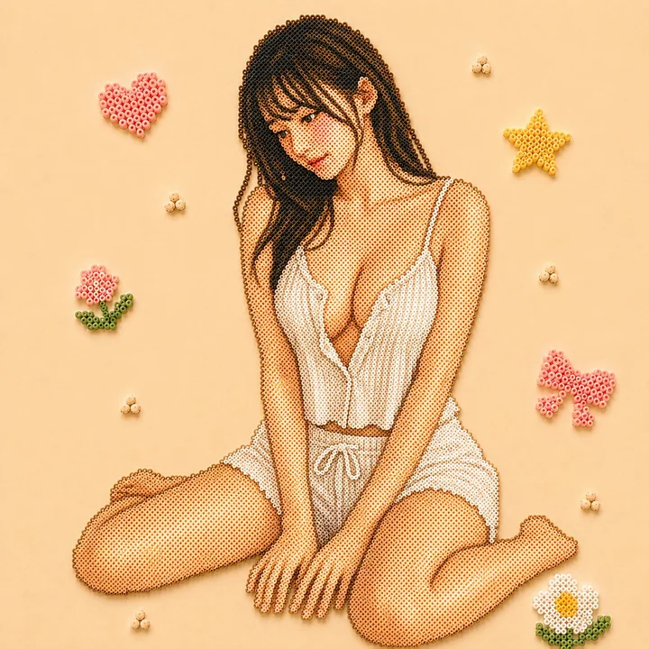 铁珠艺术风夜色成熟女性平面坐姿