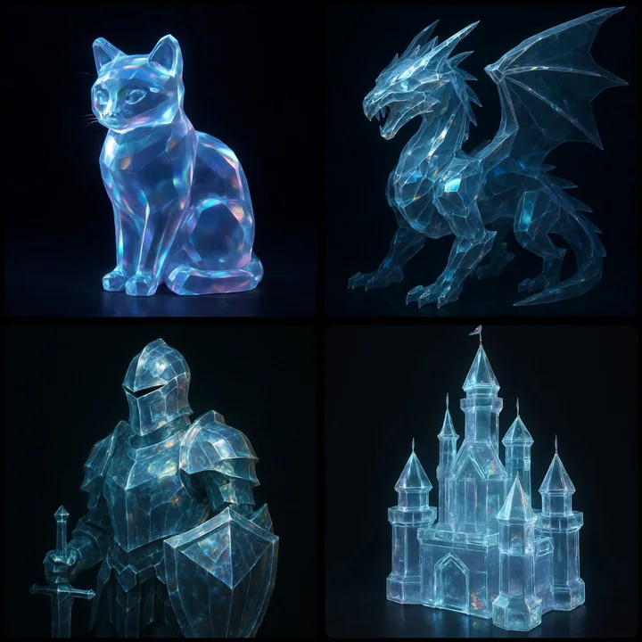 Effet de cristal translucide
