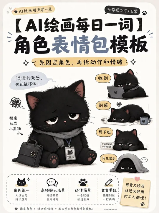 Q版角色聊天表情包生成指令