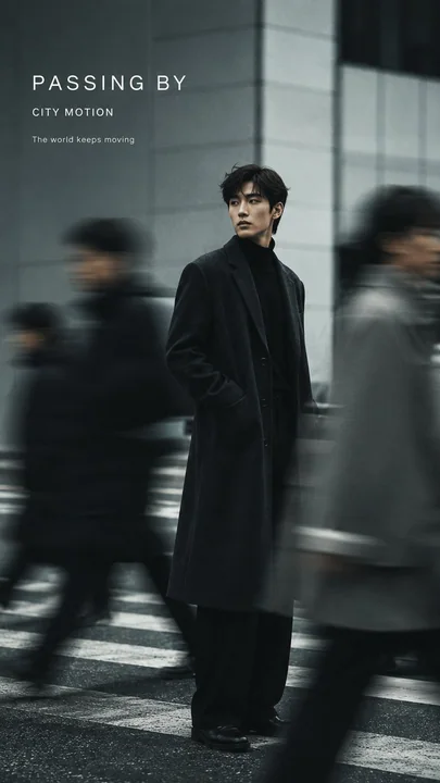 慢速快门时尚杂志海报摄影提示词