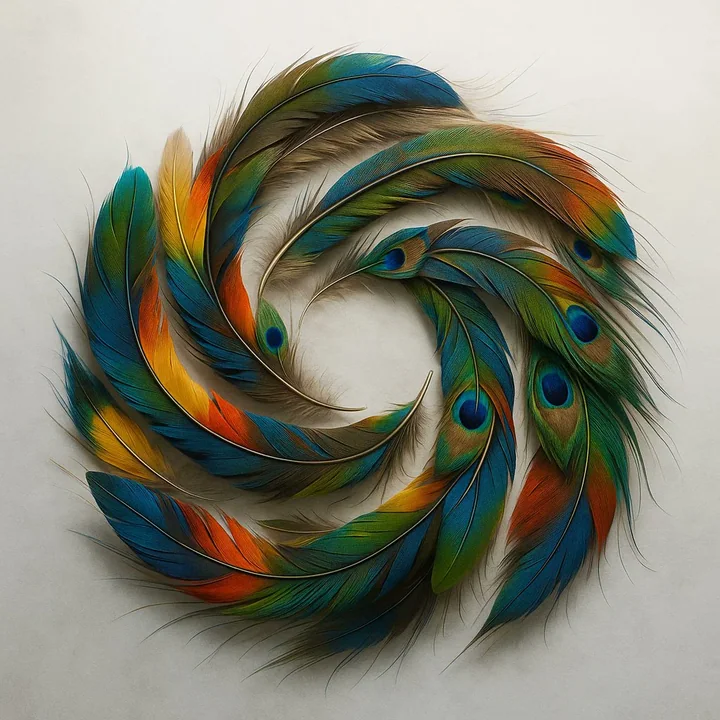 Logo en plumes d'oiseaux