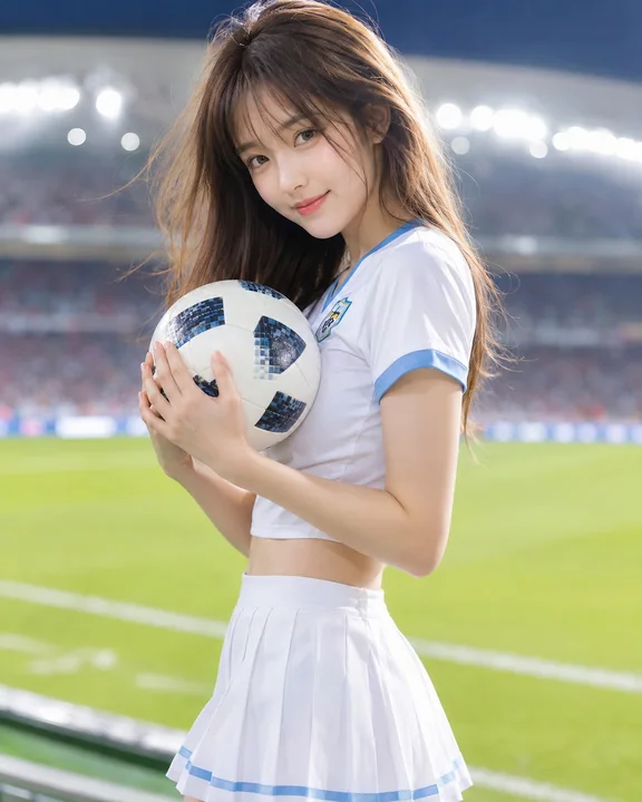 绿茵场边的日系清甜足球少女写真